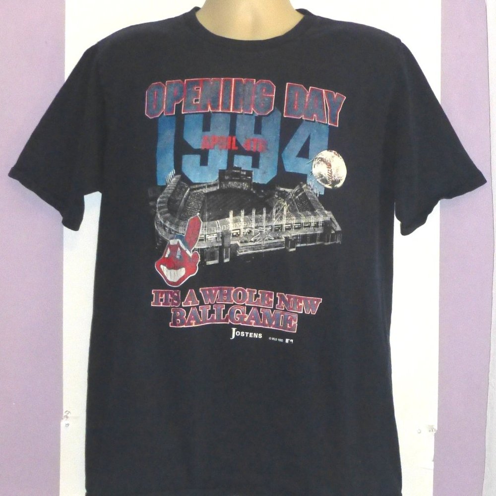 VTG Jostens Sportswear Cleveland Indians Graphic T-Shirt Size: L HAS FLAWS READ